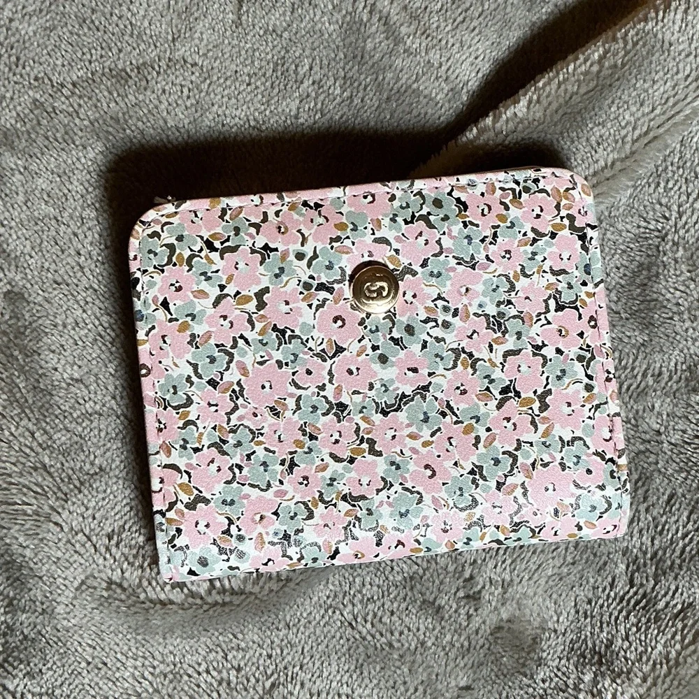Floral Zip Card Wallet in Pink